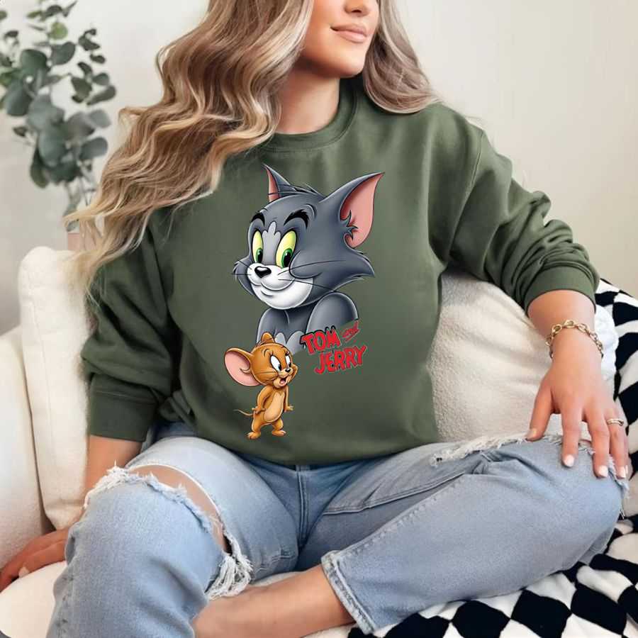 Classic Tom & Jerry Cartoon Duo Icon Sweatshirt